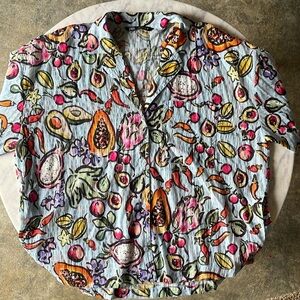 NWOT Zara Women’s Tropical Print Shirt Size Medium